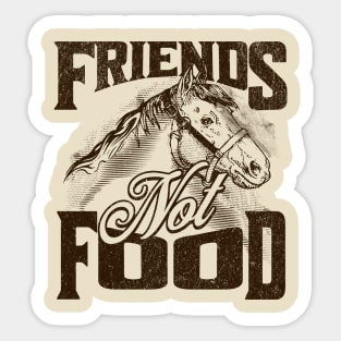 Friends not food. Illustration with horse Sticker